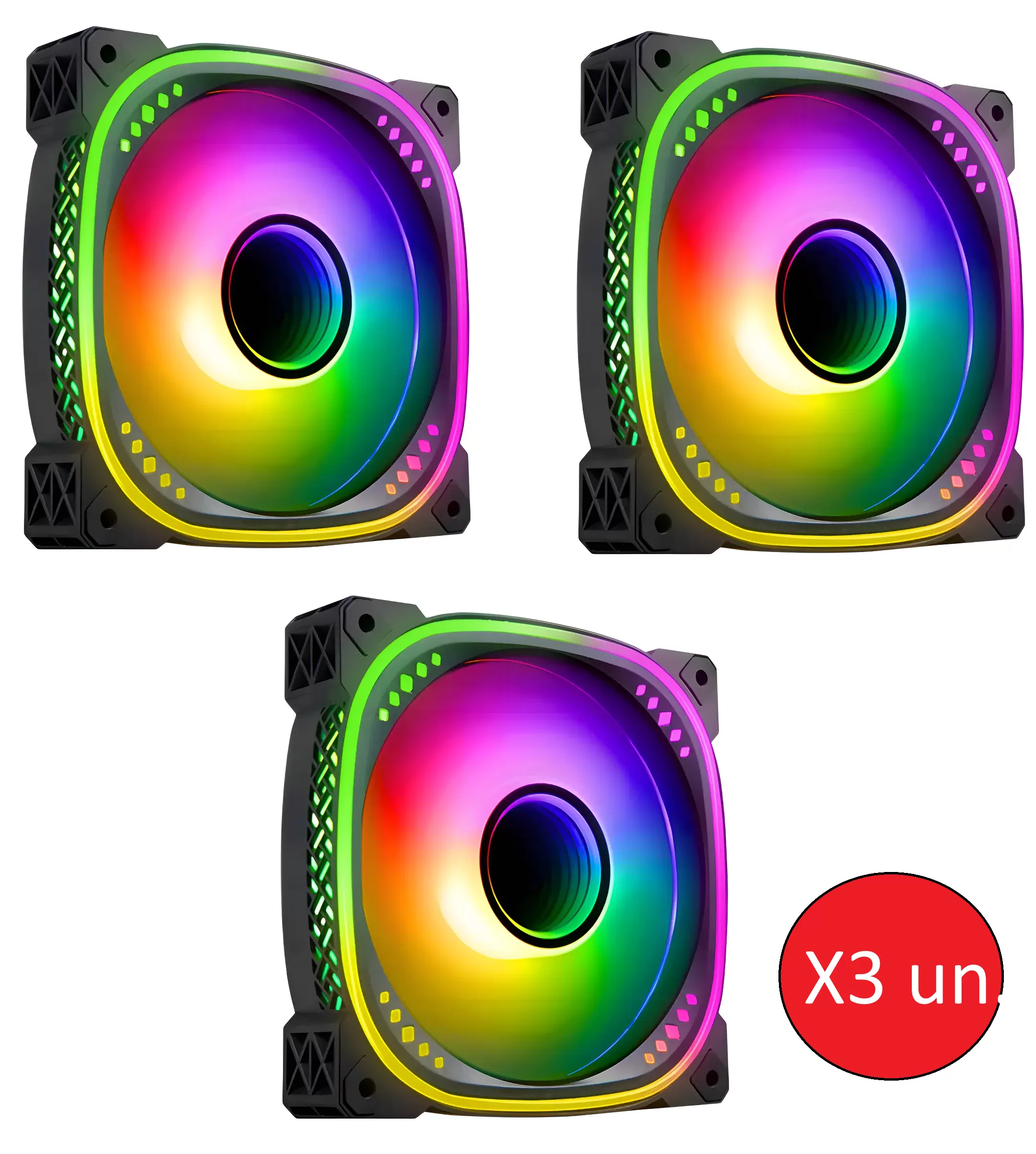 Cooler Sentey F70 Gabinete Gamer 120mm Argb X 3 unidades