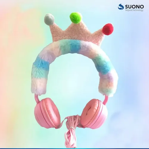 Auricular Vincha Infantil Corona Arcoiris Con Luces Color Blanco