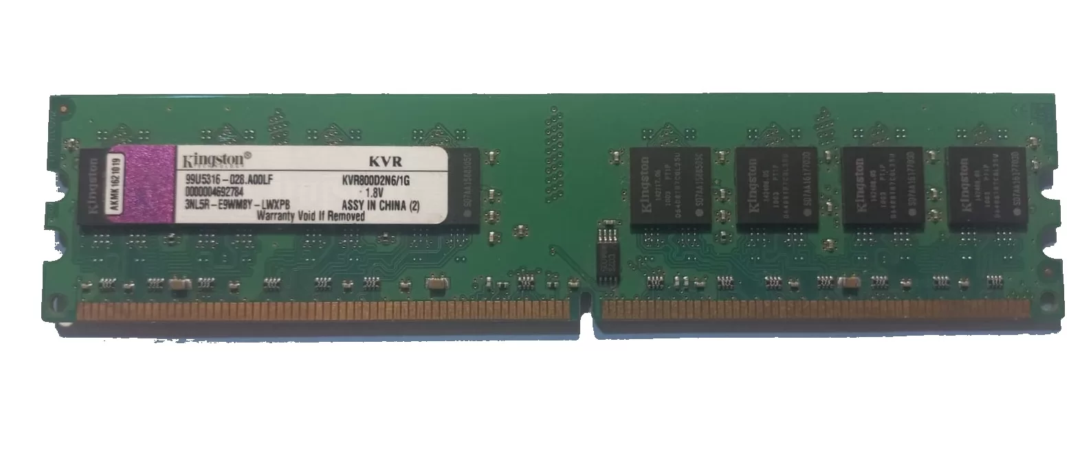 Memoria DDR2 Kingston KVV800D2N6/1G 1GIGA