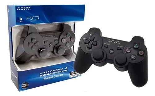 Joystick Inalámbrico Negro Para Ps3 Doble Vibración