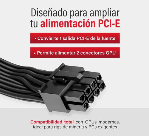 Cable Para Fuente Modular Pci-e 8 Pines A 2x8(6+2) Mineria
