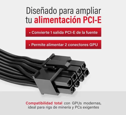 Cable Para Fuente Modular Pci-e 8 Pines A 2x8(6+2) Mineria