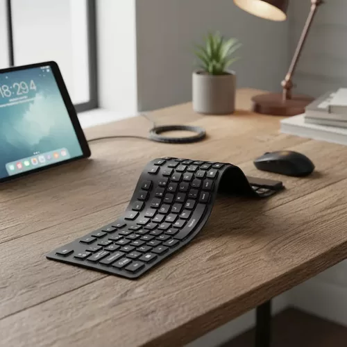 Teclado Noga Flexible Silicona Usb Nkb 76 Negro