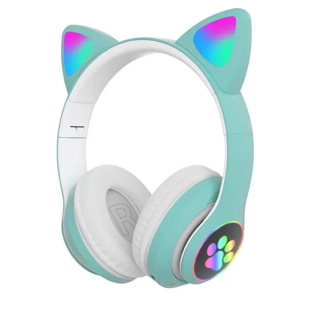 Auriculares Inalámbricos Gatito Led Rgb Bluetooth