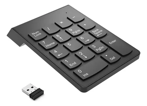 Teclado Numerico Usb Inalambrico Keypad Numeros Pc Notebook Negro Español Latinoamérica