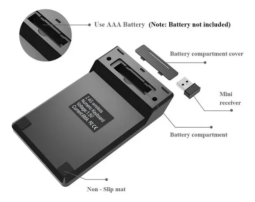 Teclado Numerico Usb Inalambrico Keypad Numeros Pc Notebook Negro Español Latinoamérica